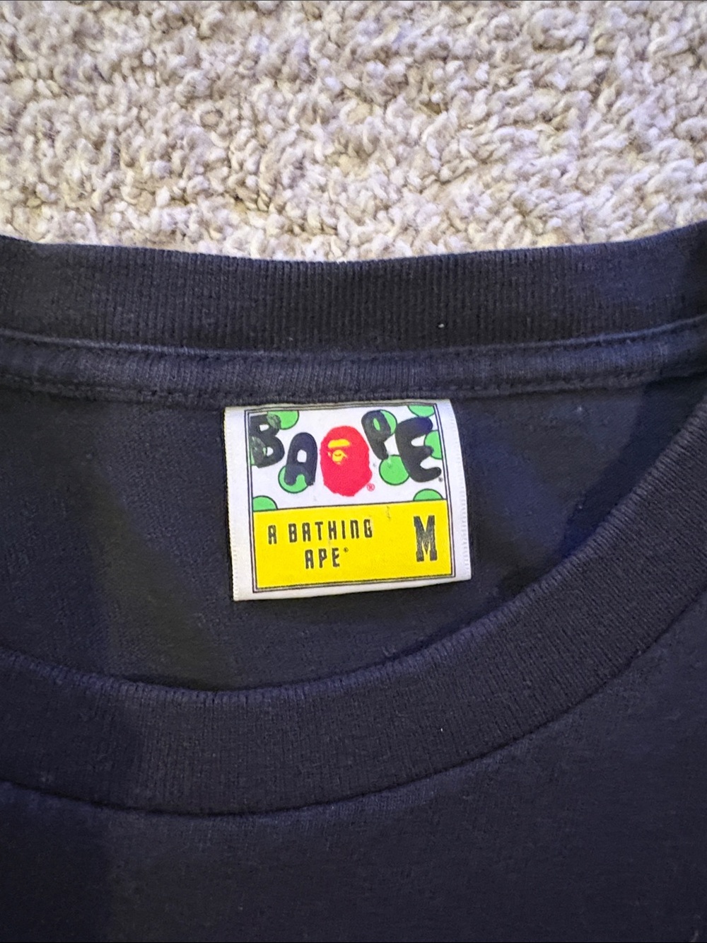 Bape Black Crewneck Short-Sleeve Tee - Picture 2 of 4
